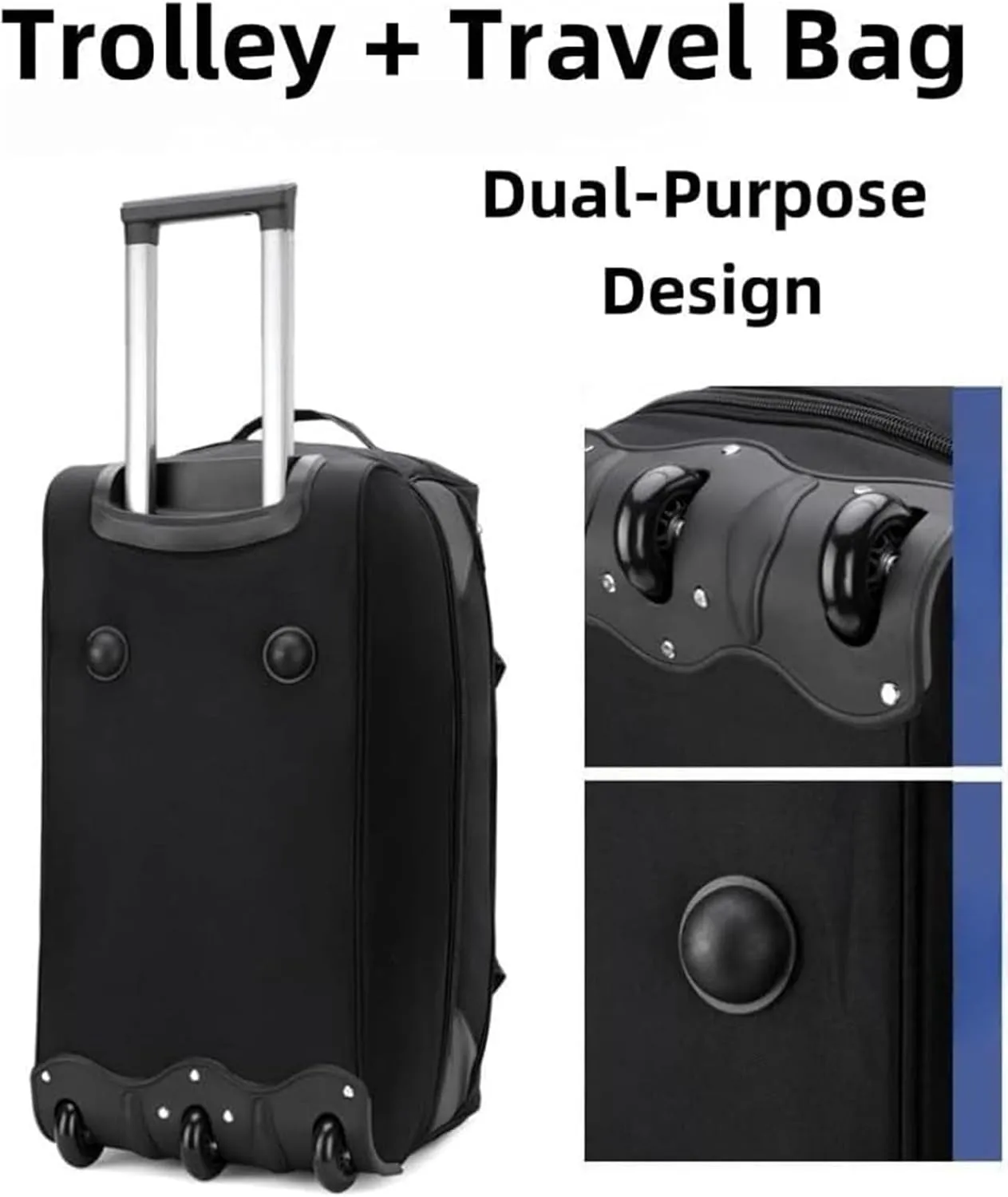 Rolling Duffle Bag With Wheels, Foldable Gym Bag With Wheels And Handle Travel Duffel Bag,Travel-Friendly And Lightweight(Green)