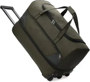 Rolling Duffle Bag With Wheels, Foldable Gym Bag With Wheels And Handle Travel Duffel Bag,Travel-Friendly And Lightweight(Green)