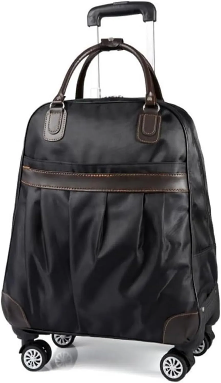 Rolling Duffle Bag With Wheels,Travel Luggage Bag ，Tote Bags For Men And Women Carry-on Luggage，Weekender Overnight Bag For Travel, Business Trips(Black,Small)