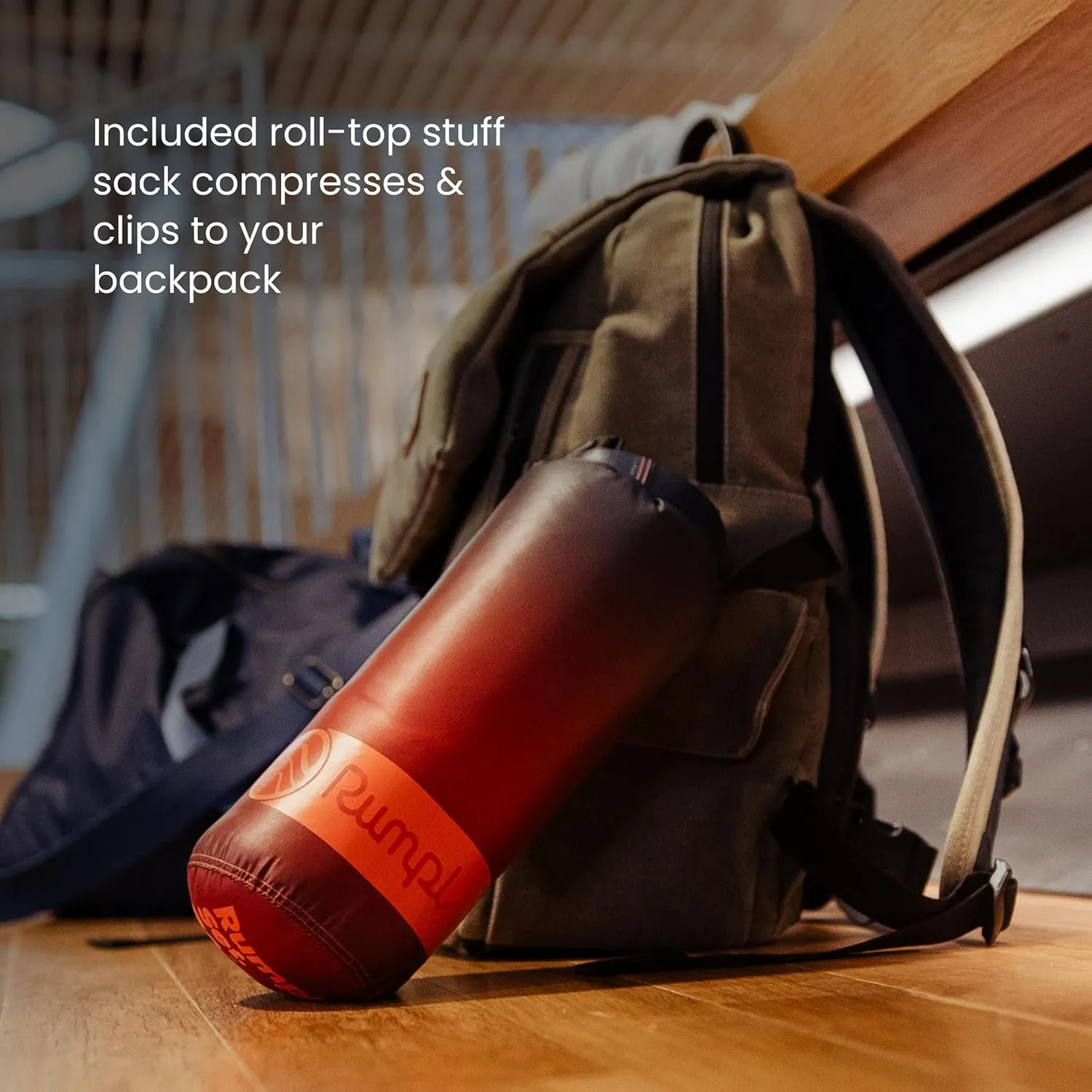 Rumpl Travel Puffy Blanket, Ultra-Packable Travel-Size Warmth and Comfort, Sunset Spectrum Fade