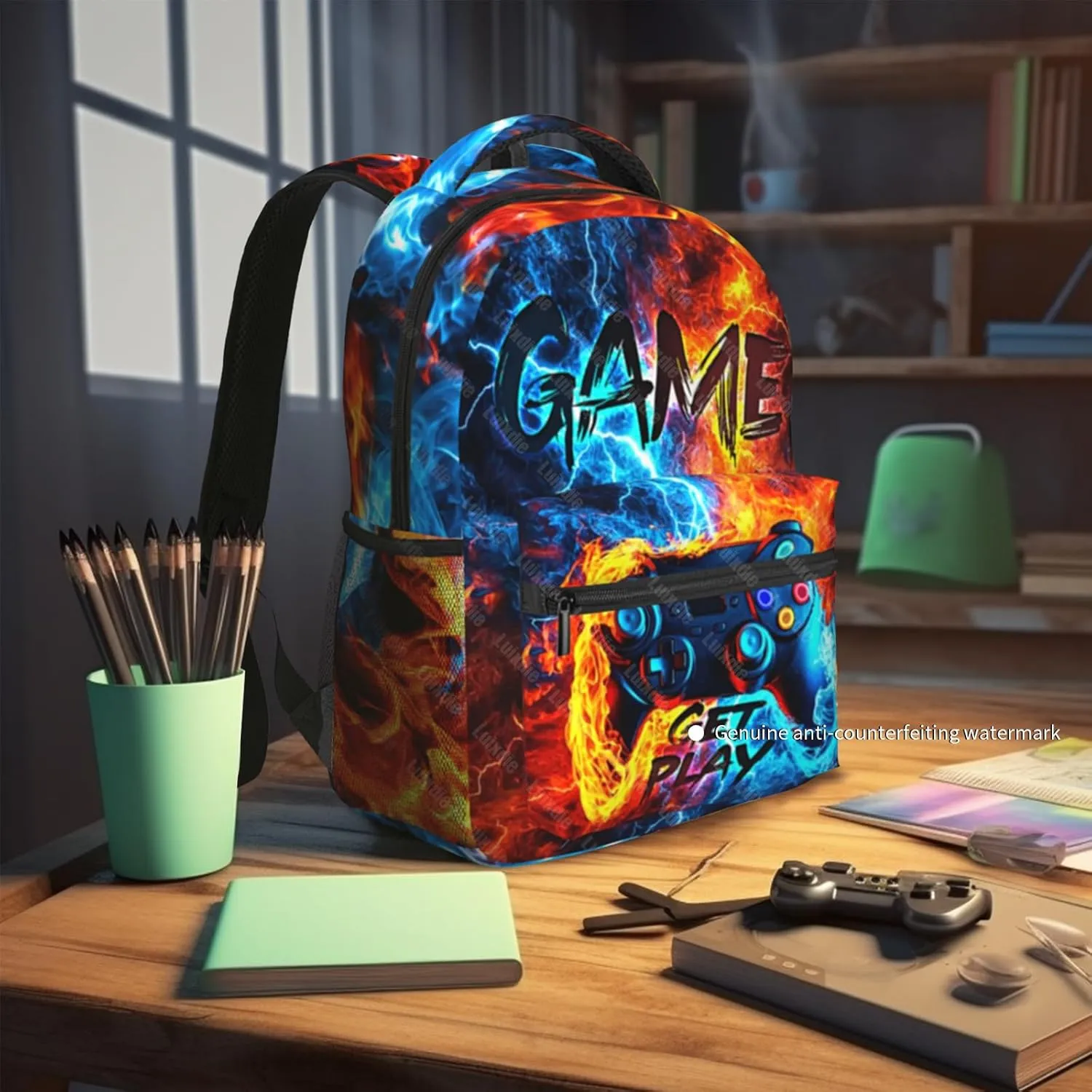 School Backpack for Boys Game Backpack for Kids Children Teens Game Boys Bag for Elementary Middle School Back to School Bag Gift for Game Lovers