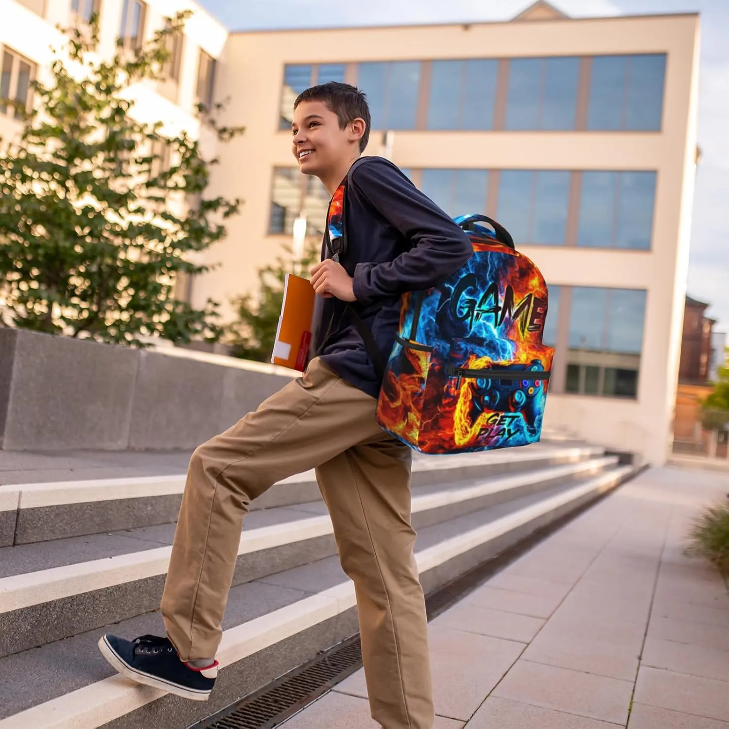 School Backpack for Boys Game Backpack for Kids Children Teens Game Boys Bag for Elementary Middle School Back to School Bag Gift for Game Lovers