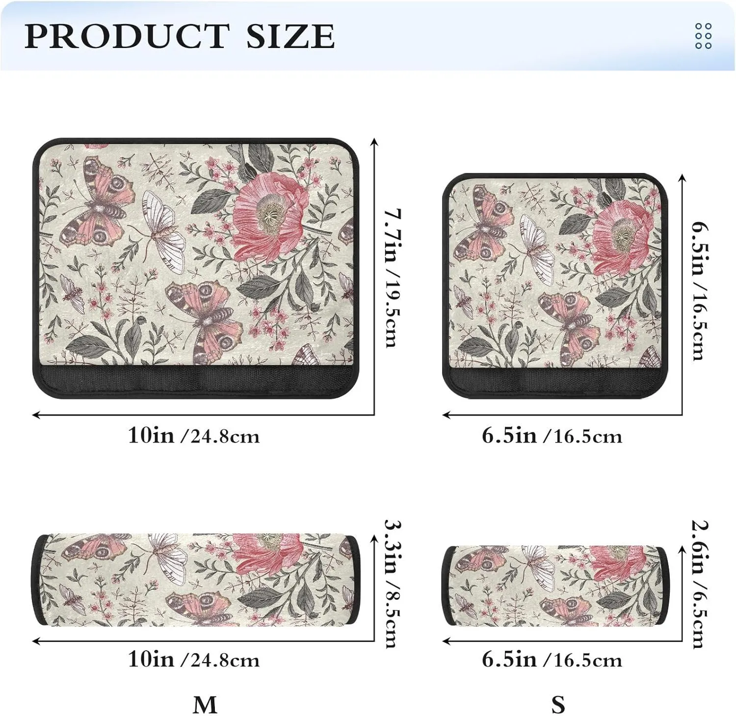 Seat Belt Cover Pad 2 Pcs Soft Seat Strap Cover Cute Protector Support Head Neck Shoulder for Car Seats High Chair Backpack (10x7.7in) Flower