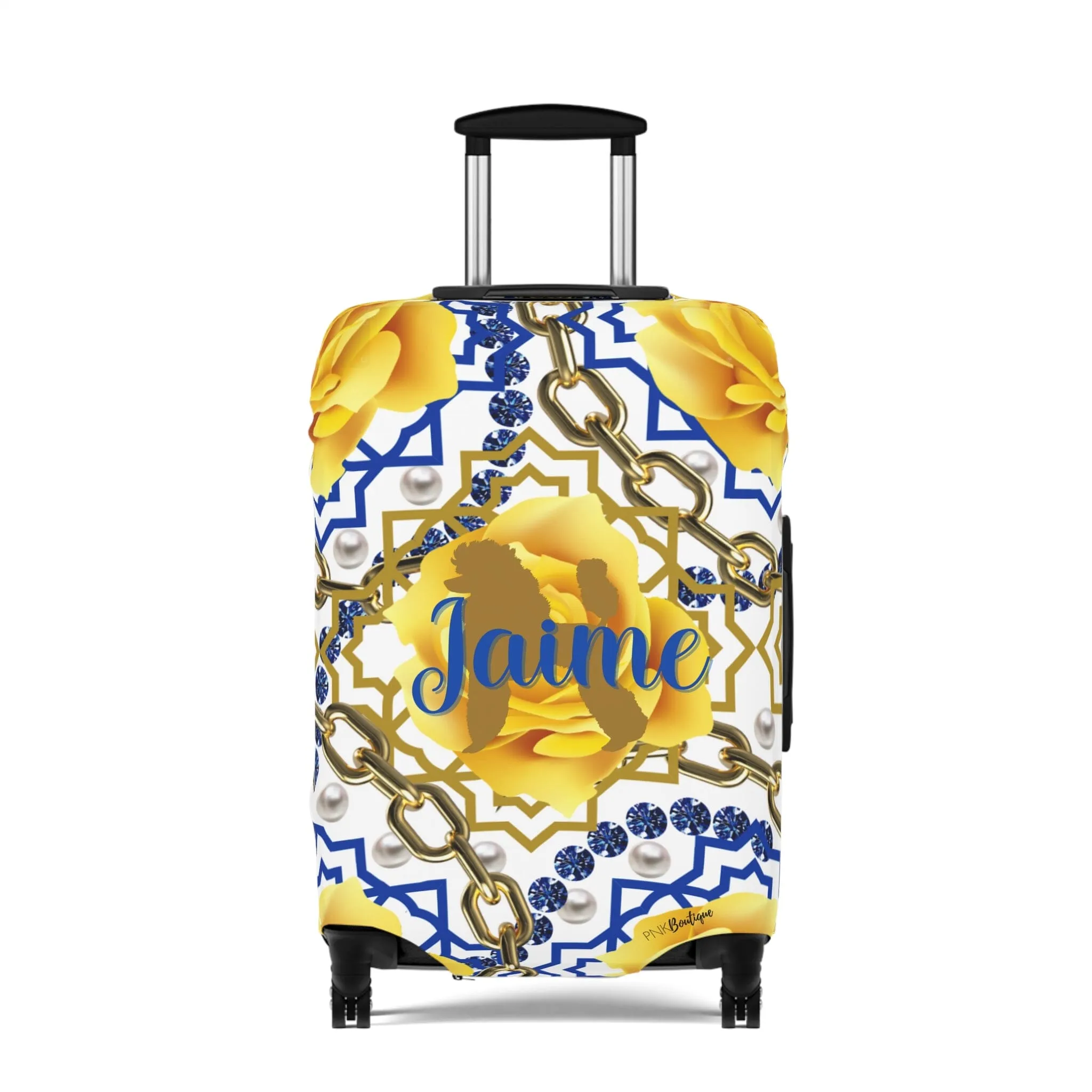 SGRho Blue & Gold Personalized Luggage Cover