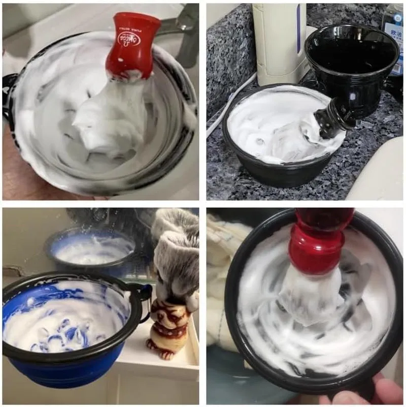 Shaving Bowl Foldable Shaving Soap Bowl for Shave Cream, Silicone Shaving Cup for Wet Shaving for Men Easy to Carry