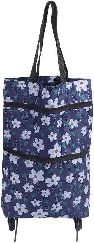 Shopping Bag with Wheels,Upgrade Shopping Bag with Wheels,Multifunction Telescopic Storage Bag for Traveling Shopping