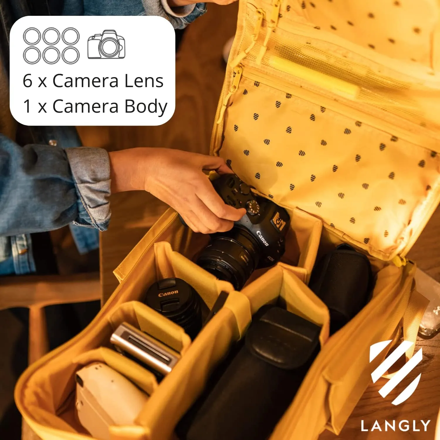 Sierra Camera Backpack: A Modern & Travel-friendly Photography Backpack Compatible With Both 18in Laptop & All Camera Gear 24L (Apen-Gold)