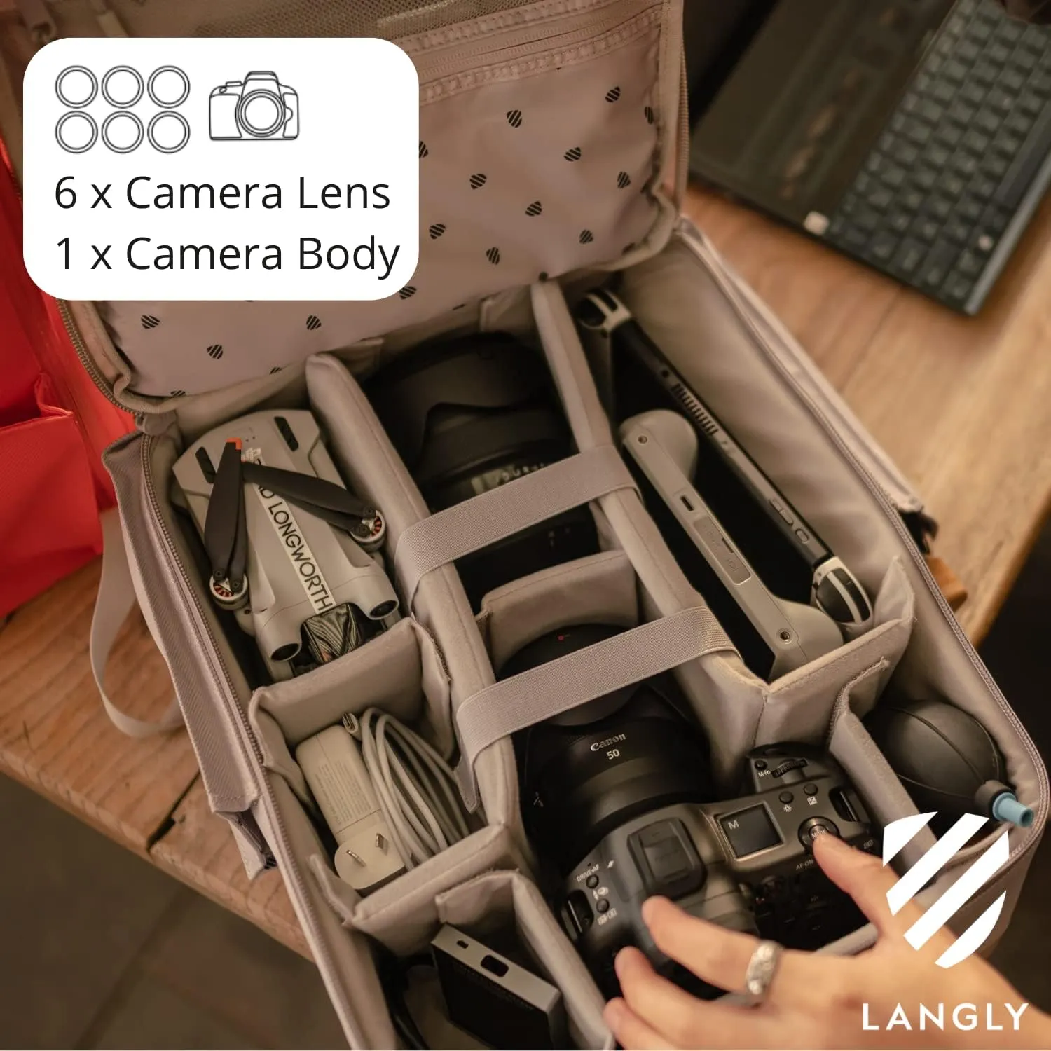 Sierra Camera Backpack: A Modern & Travel-friendly Photography Backpack Compatible With Both 18in Laptop & All Camera Gear 24L (Ash)