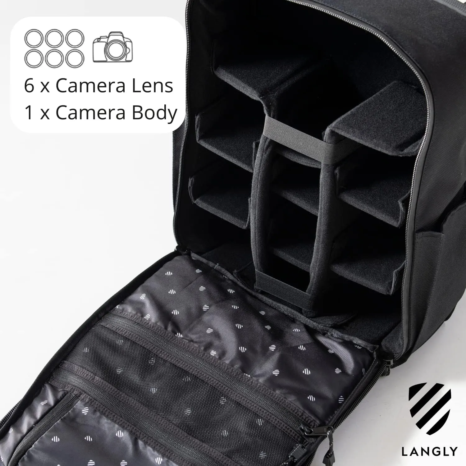 Sierra Camera Backpack: A Modern & Travel-friendly Photography Backpack Compatible With Both 18in Laptop & any Camera Type 24L (Black)
