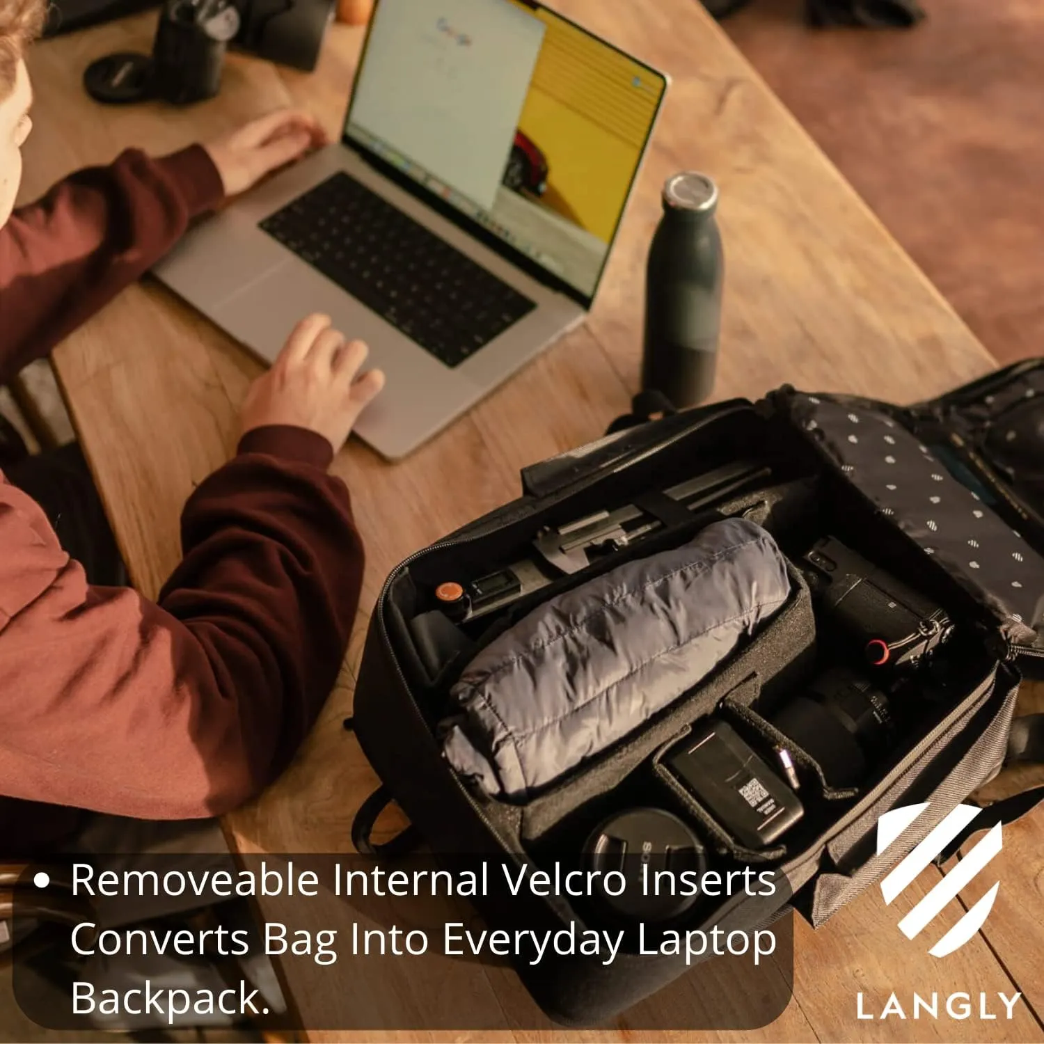 Sierra Camera Backpack: A Modern & Travel-friendly Photography Backpack Compatible With Both 18in Laptop & any Camera Type 24L (Black)