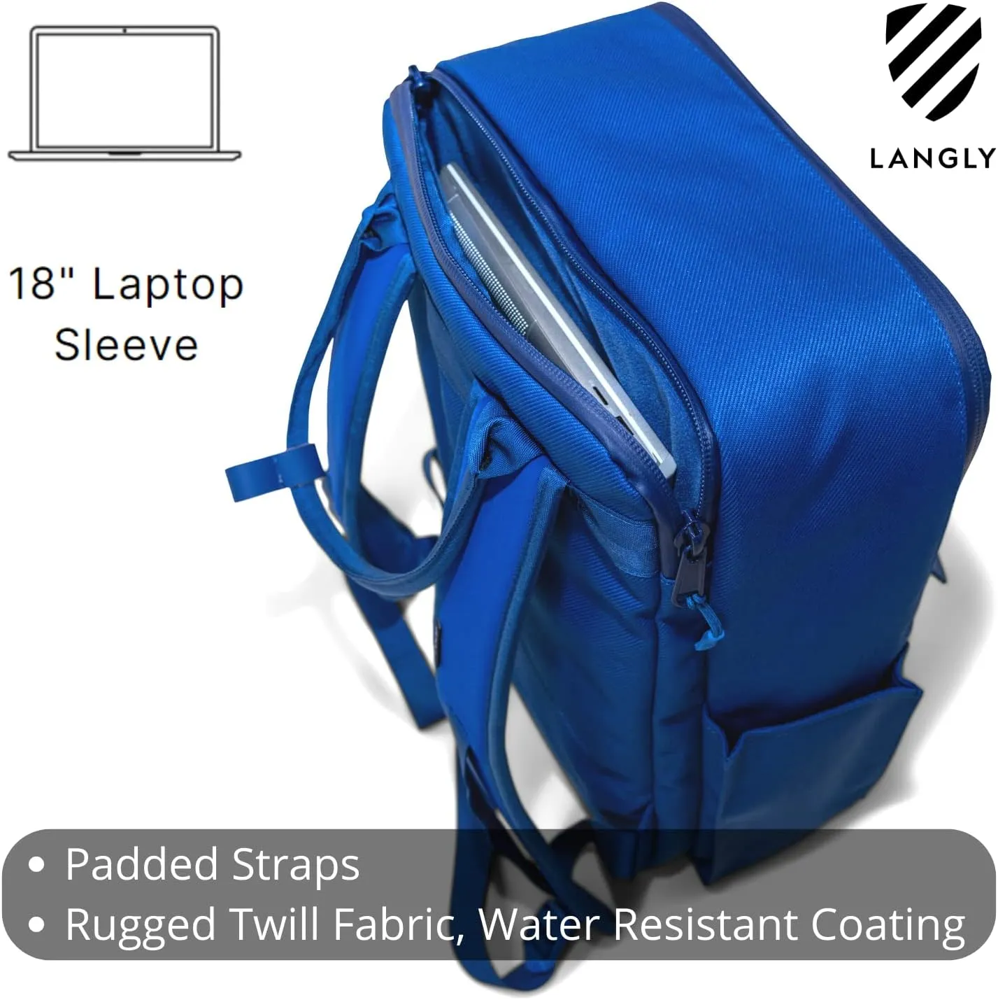 Sierra Camera Backpack: A Modern & Travel-friendly Photography Backpack Compatible With Both 18in Laptop & DSLR Accessories 24L (Blue)