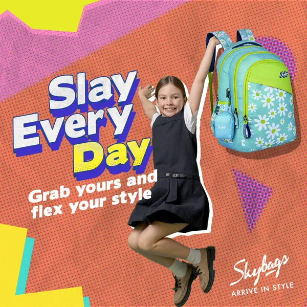 Skybags BLOOM 01 SCHOOL BACKPACK NEON GREEN