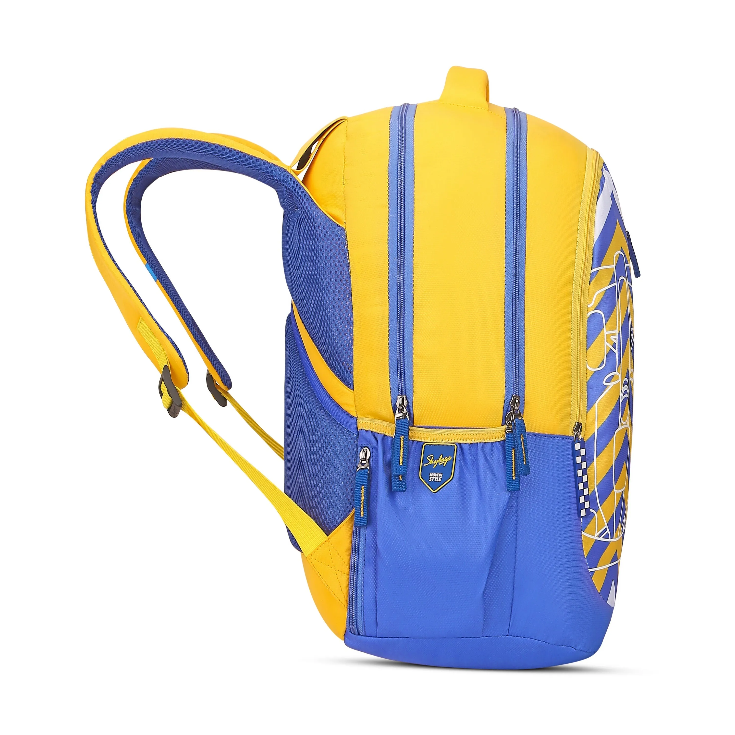 Skybags KLAN PRO 03 SCHOOL BACKPACK PURPLE YELLOW