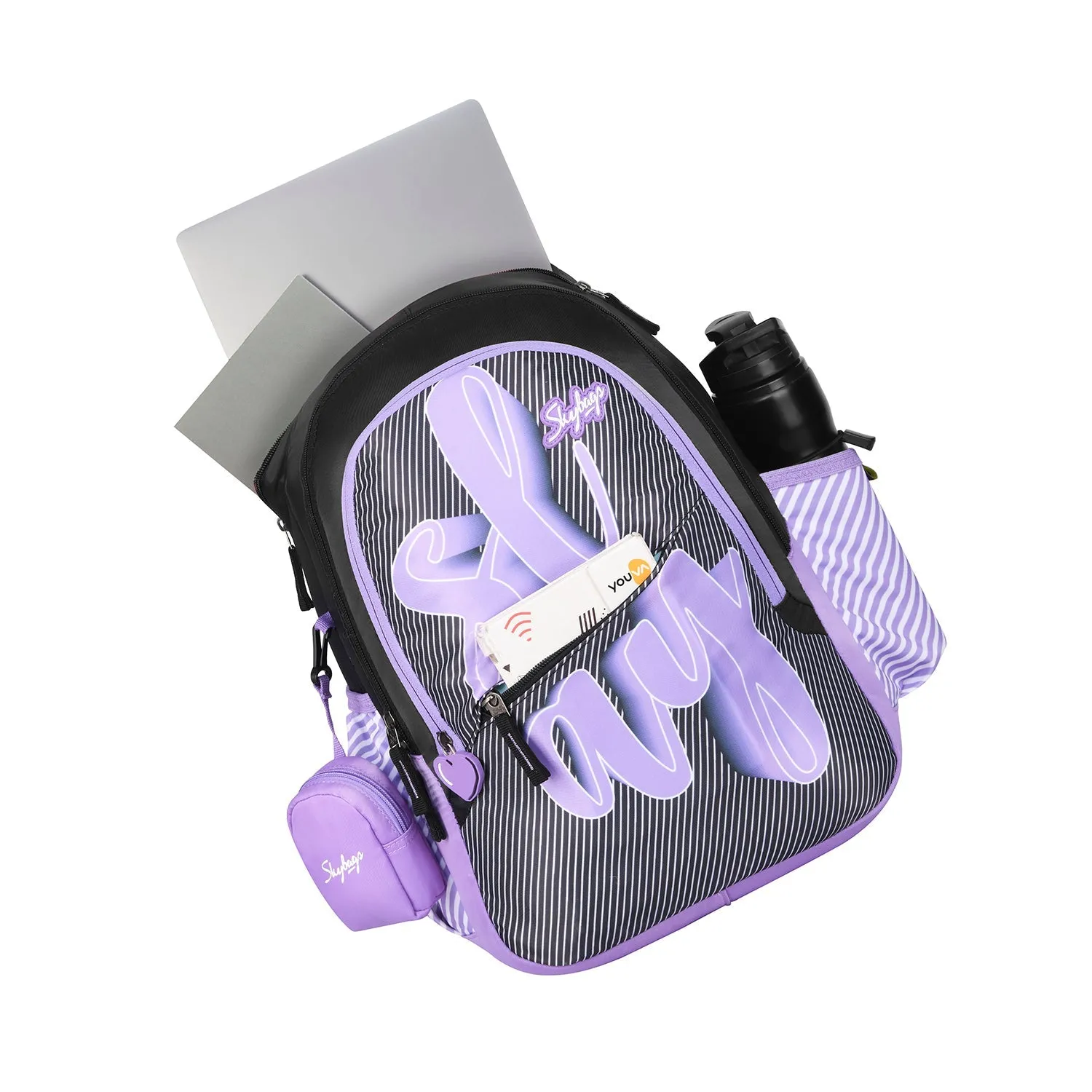 Skybags PEARL 06 SCHOOL BACKPACK BLACK PURPLE