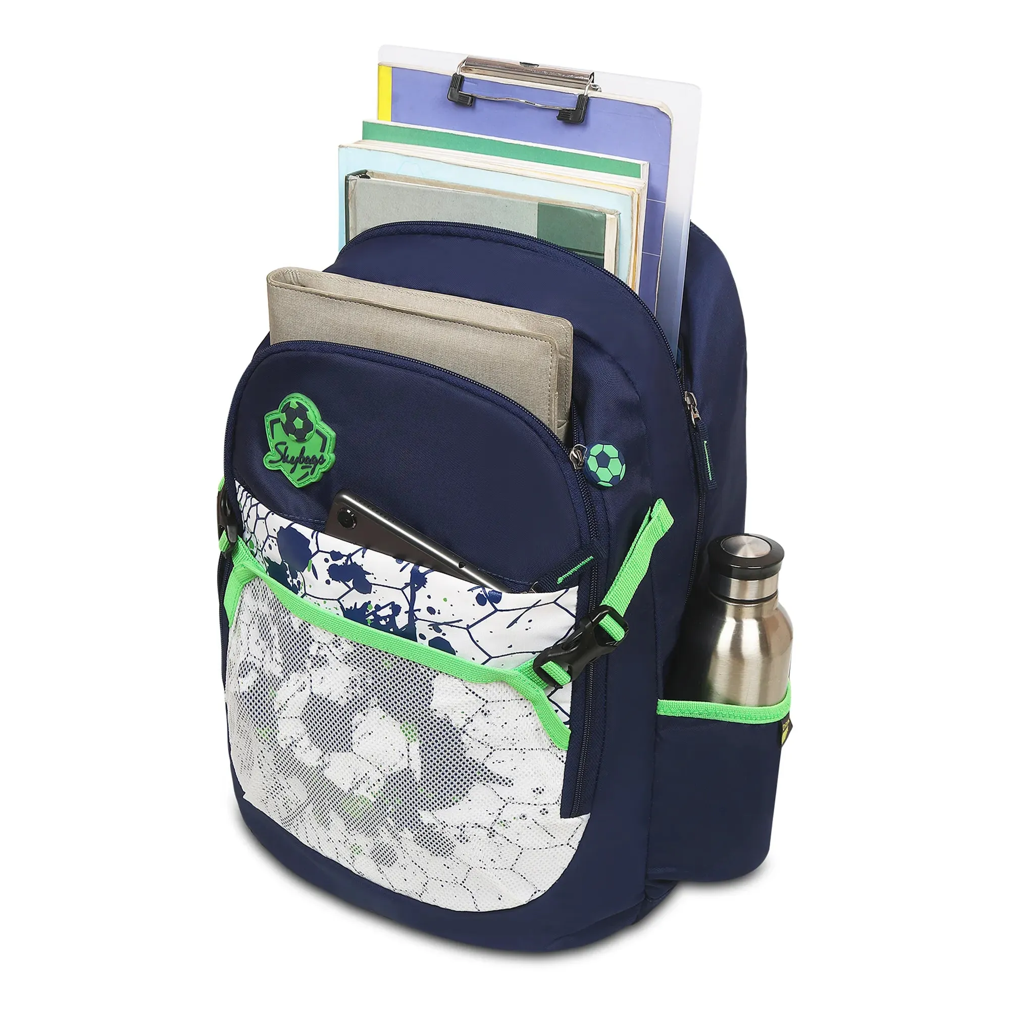 Skybags Strike  01 School Backpack Green