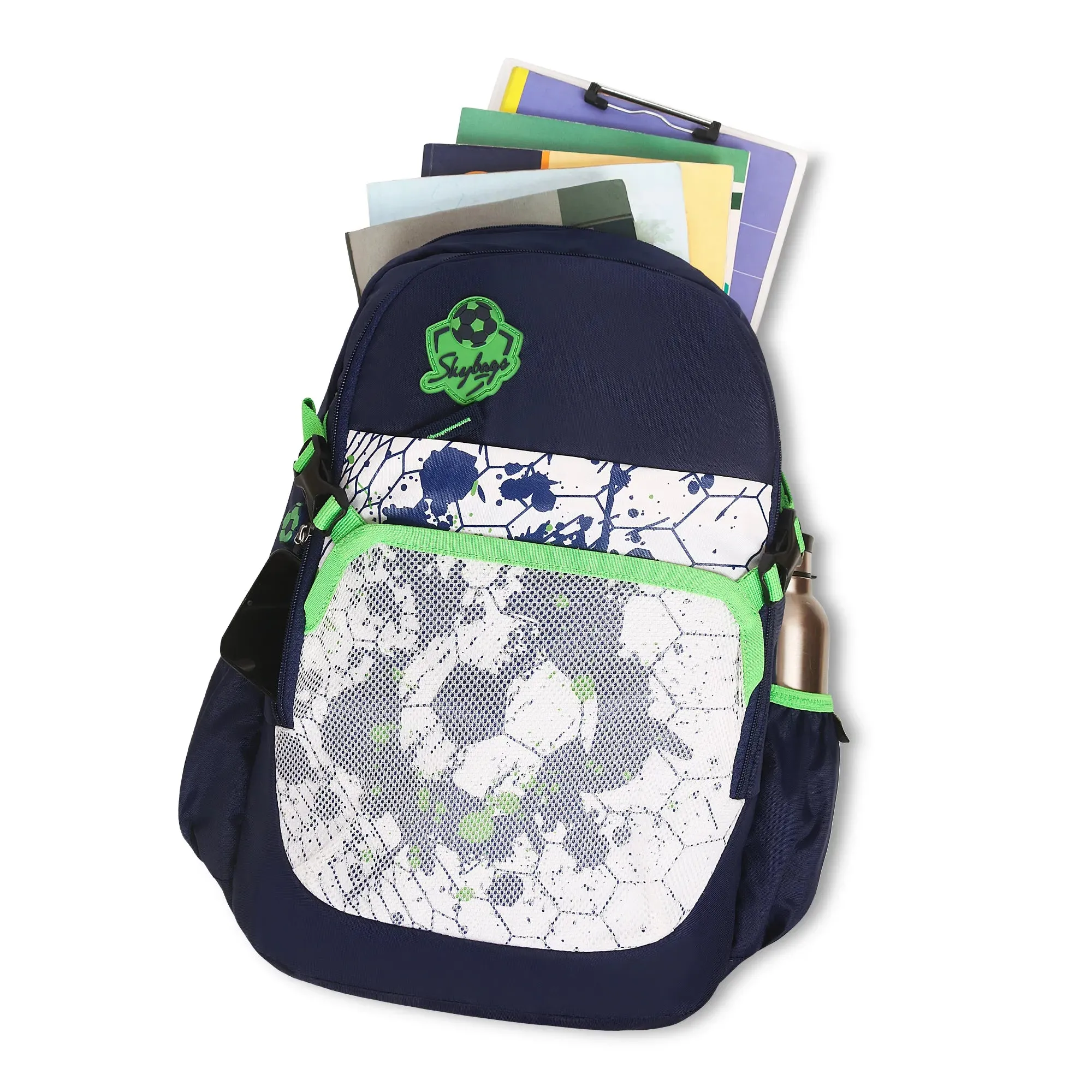 Skybags Strike  01 School Backpack Green