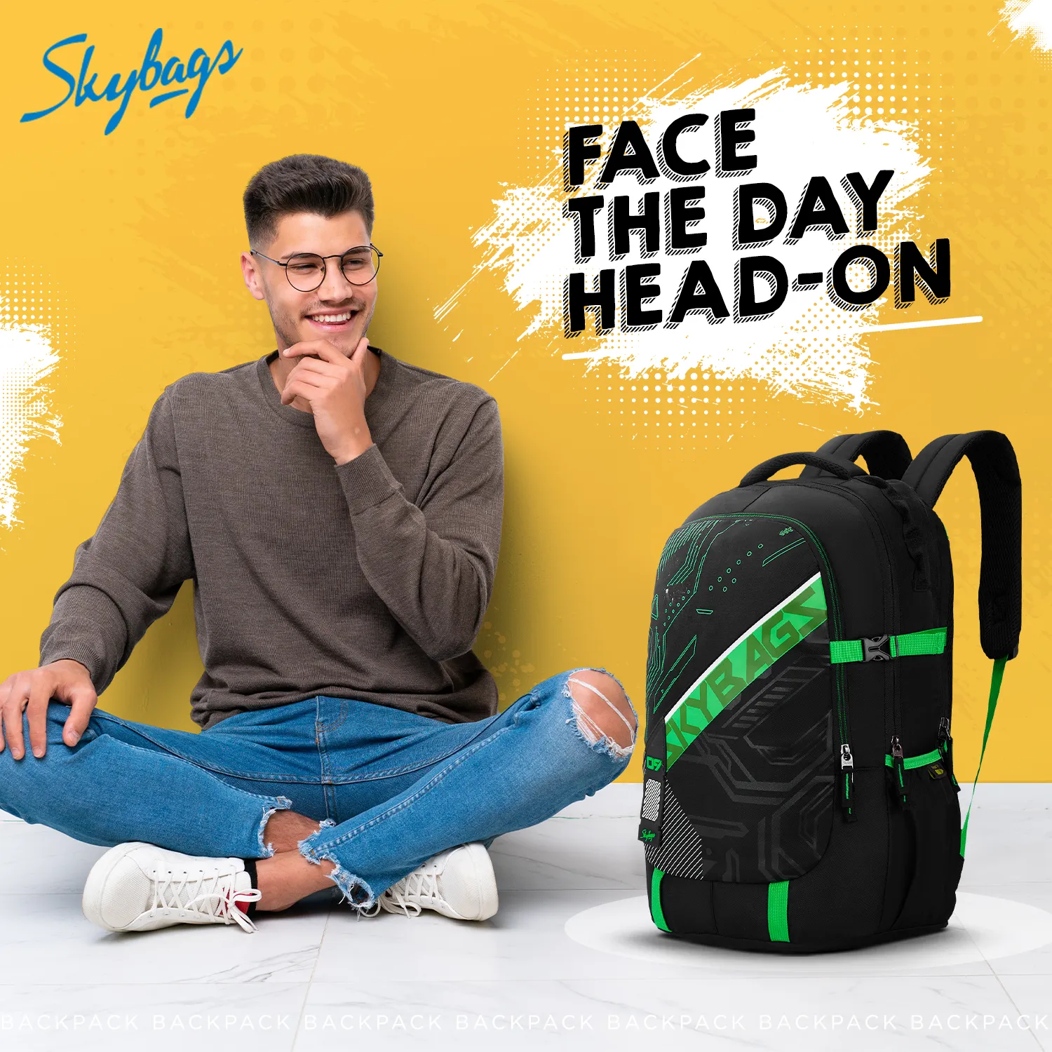 Skybags VESPER 40L LAPTOP BACKPACK 01 (E) BLACK