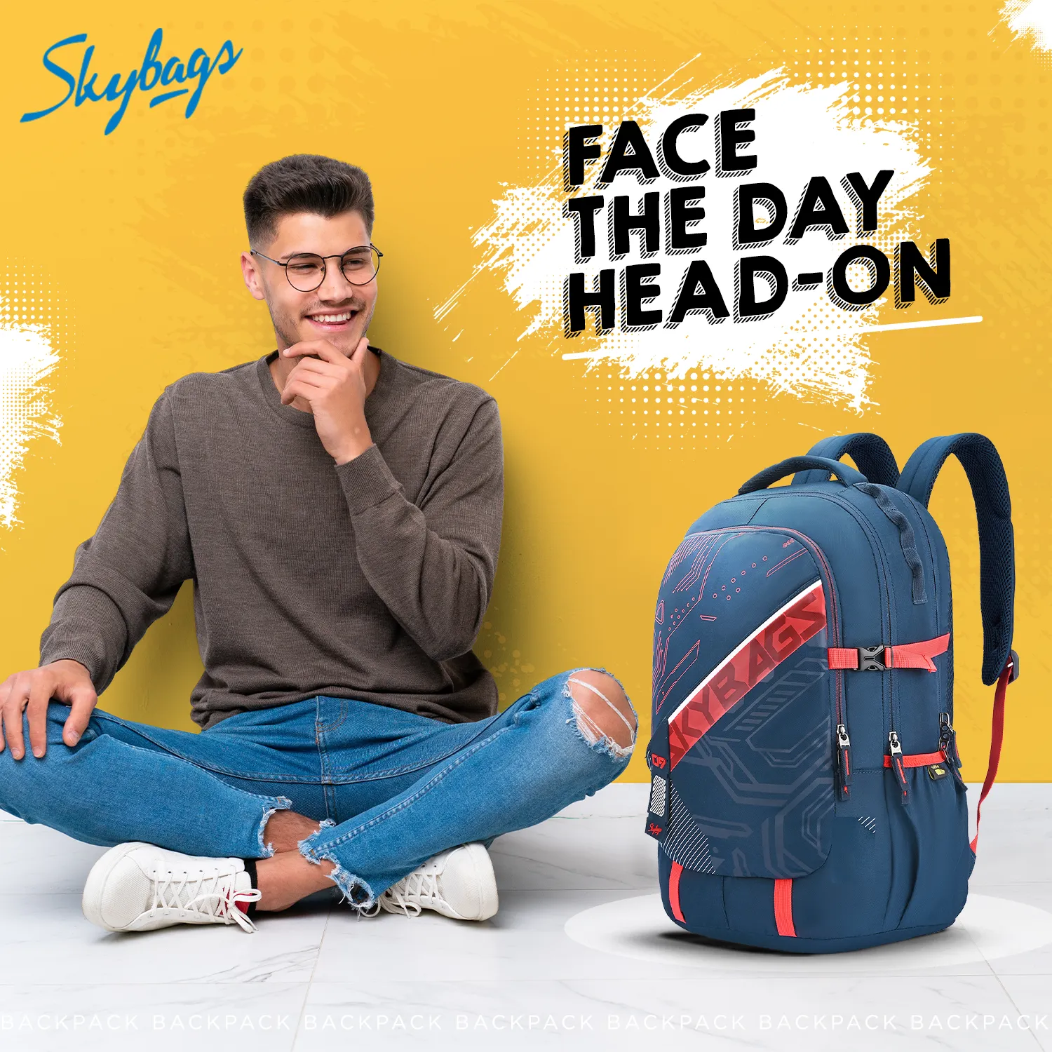 Skybags VESPER 40L LAPTOP BACKPACK 02 (E) NAVY