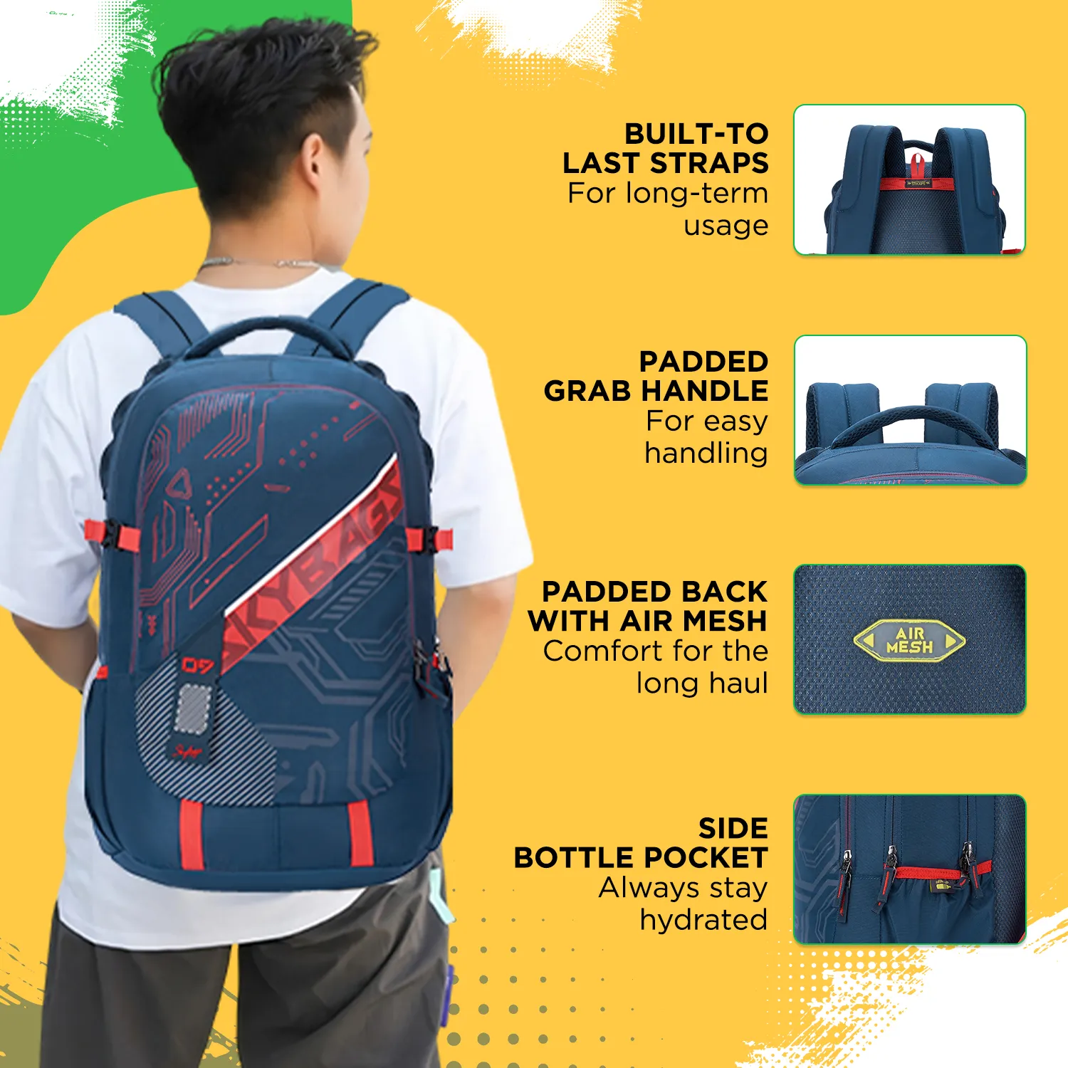 Skybags VESPER 40L LAPTOP BACKPACK 02 (E) NAVY