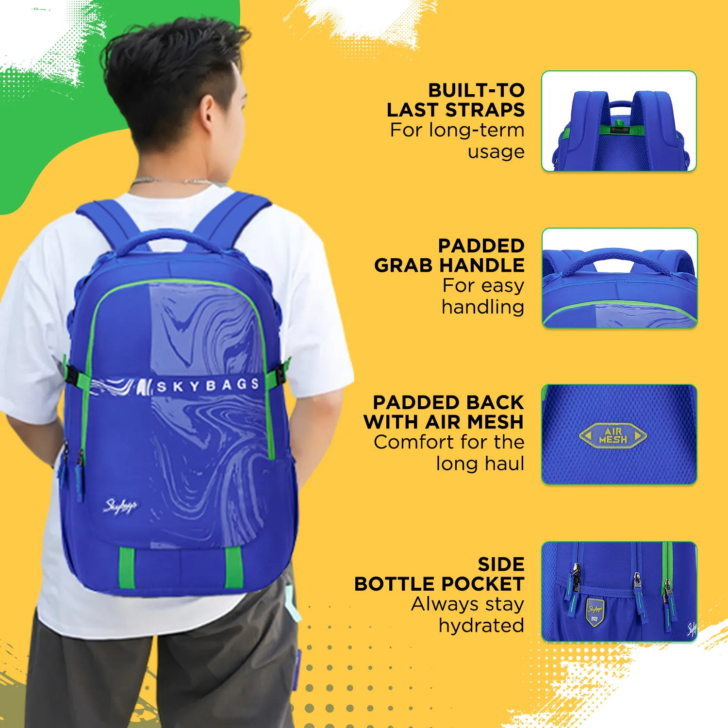 Skybags VESPER 40L LAPTOP BACKPACK 04 (E) BLUE