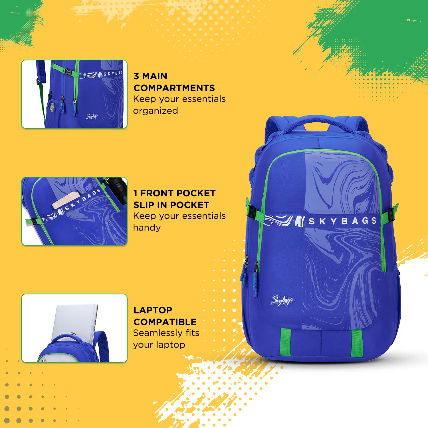 Skybags VESPER 40L LAPTOP BACKPACK 04 (E) BLUE