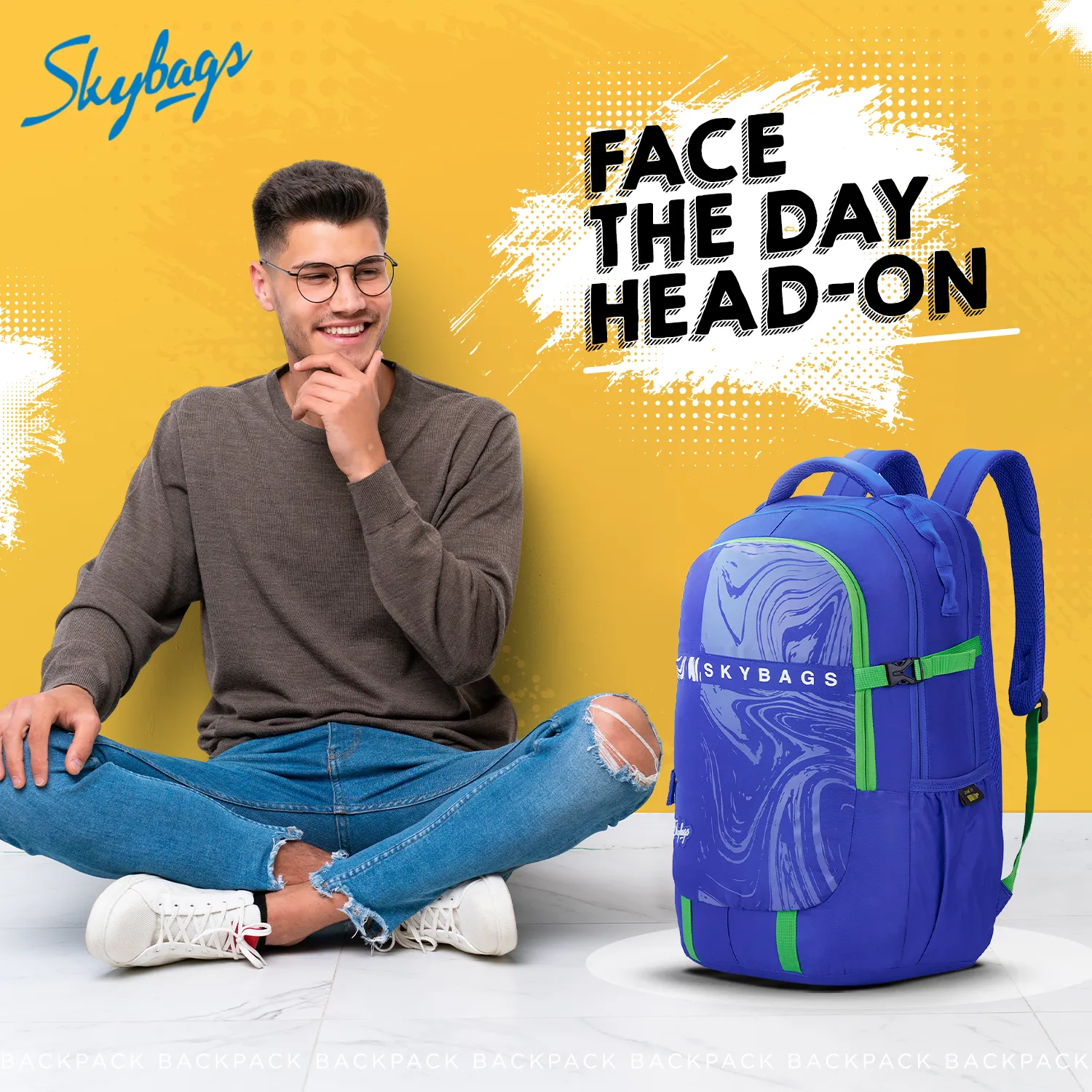 Skybags VESPER 40L LAPTOP BACKPACK 04 (E) BLUE