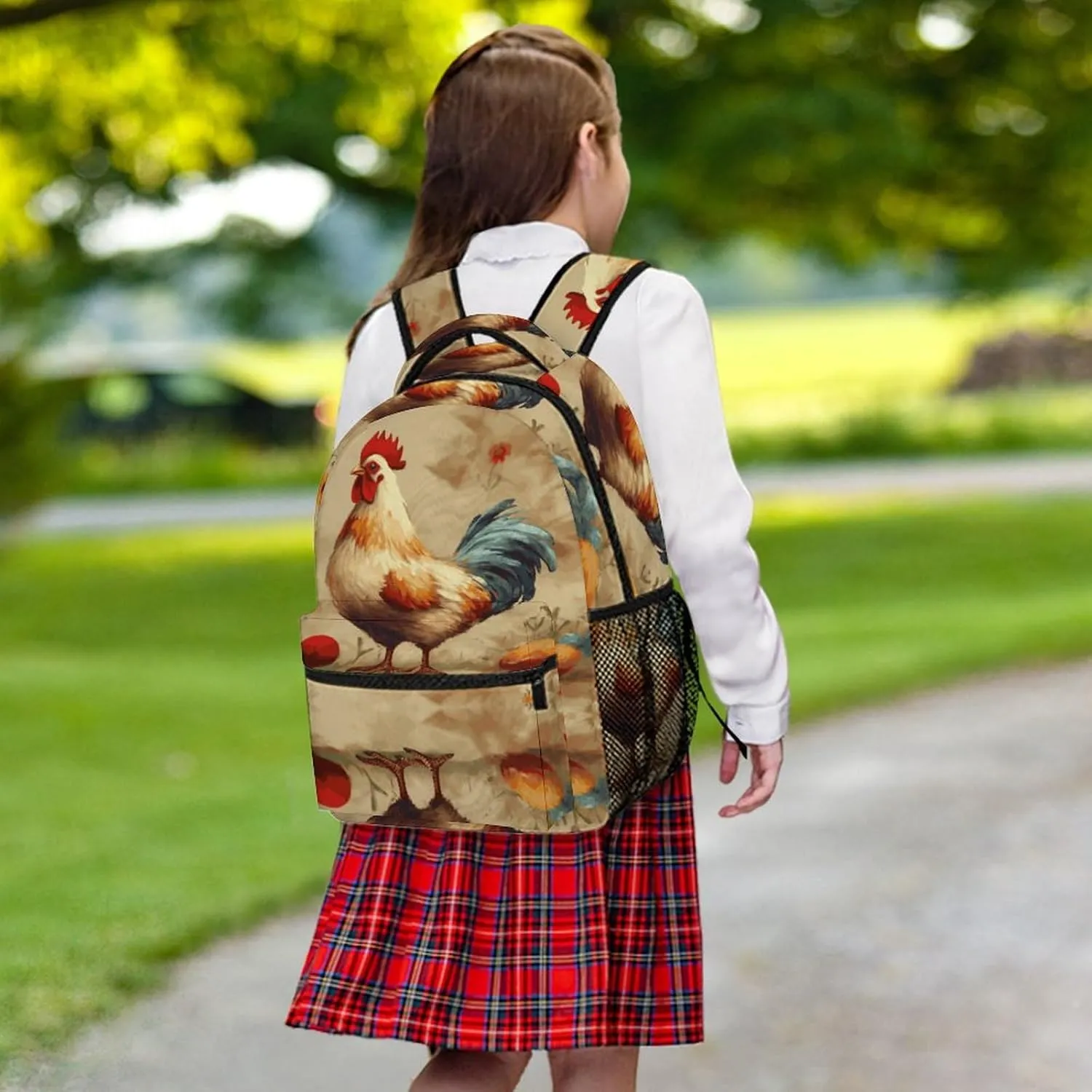 Small Backpacks Personalized Art Chicken Animal Painting Printing Travel Bag Lightweight Travel Backpack For Women Men