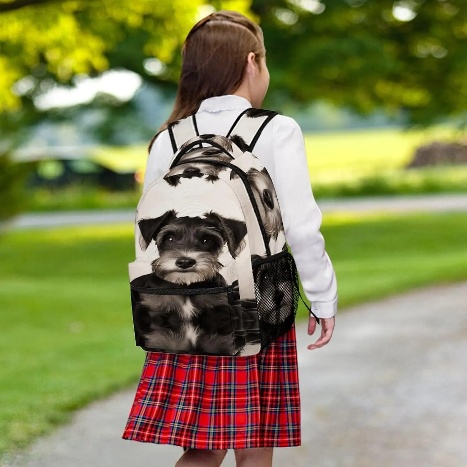 Small Backpacks Personalized Cute Schnauzer Printing Travel Bag Lightweight Travel Backpack For Women Men