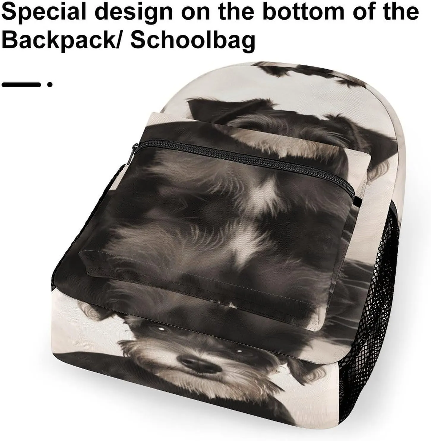 Small Backpacks Personalized Cute Schnauzer Printing Travel Bag Lightweight Travel Backpack For Women Men