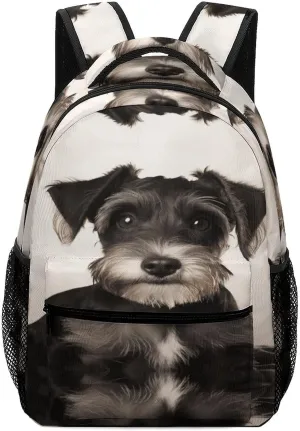 Small Backpacks Personalized Cute Schnauzer Printing Travel Bag Lightweight Travel Backpack For Women Men