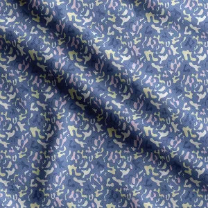 Soimoi Heavyweight Cotton Canvas Fabric Material - 56 Inch Wide, Blue - Abstract Print, Ideal for Making Durable Tote Bags, Backpacks, Jackets, Upholstery, Cushions, Outdoor Furniture Covers, 1 Yard