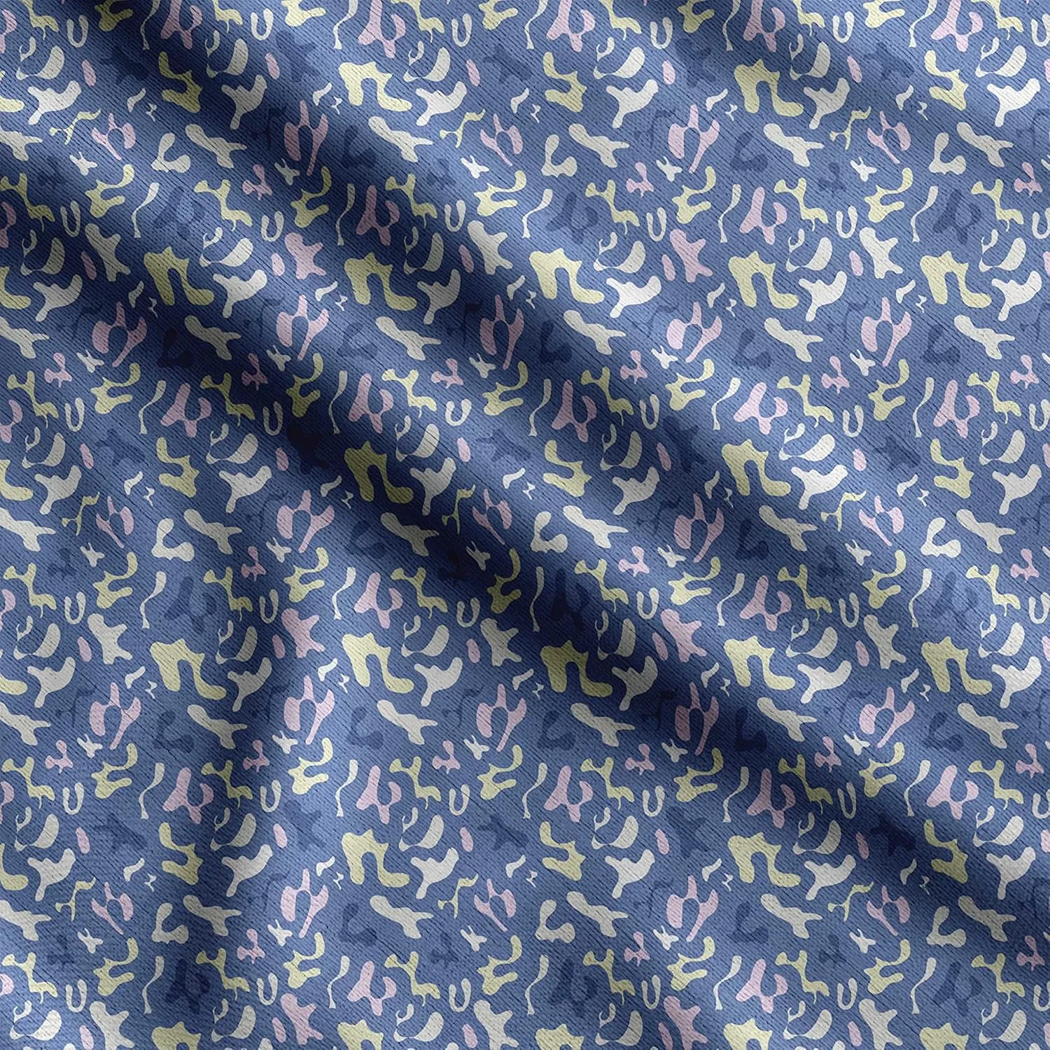 Soimoi Heavyweight Cotton Canvas Fabric Material - 56 Inch Wide, Blue - Abstract Print, Ideal for Making Durable Tote Bags, Backpacks, Jackets, Upholstery, Cushions, Outdoor Furniture Covers, 1 Yard