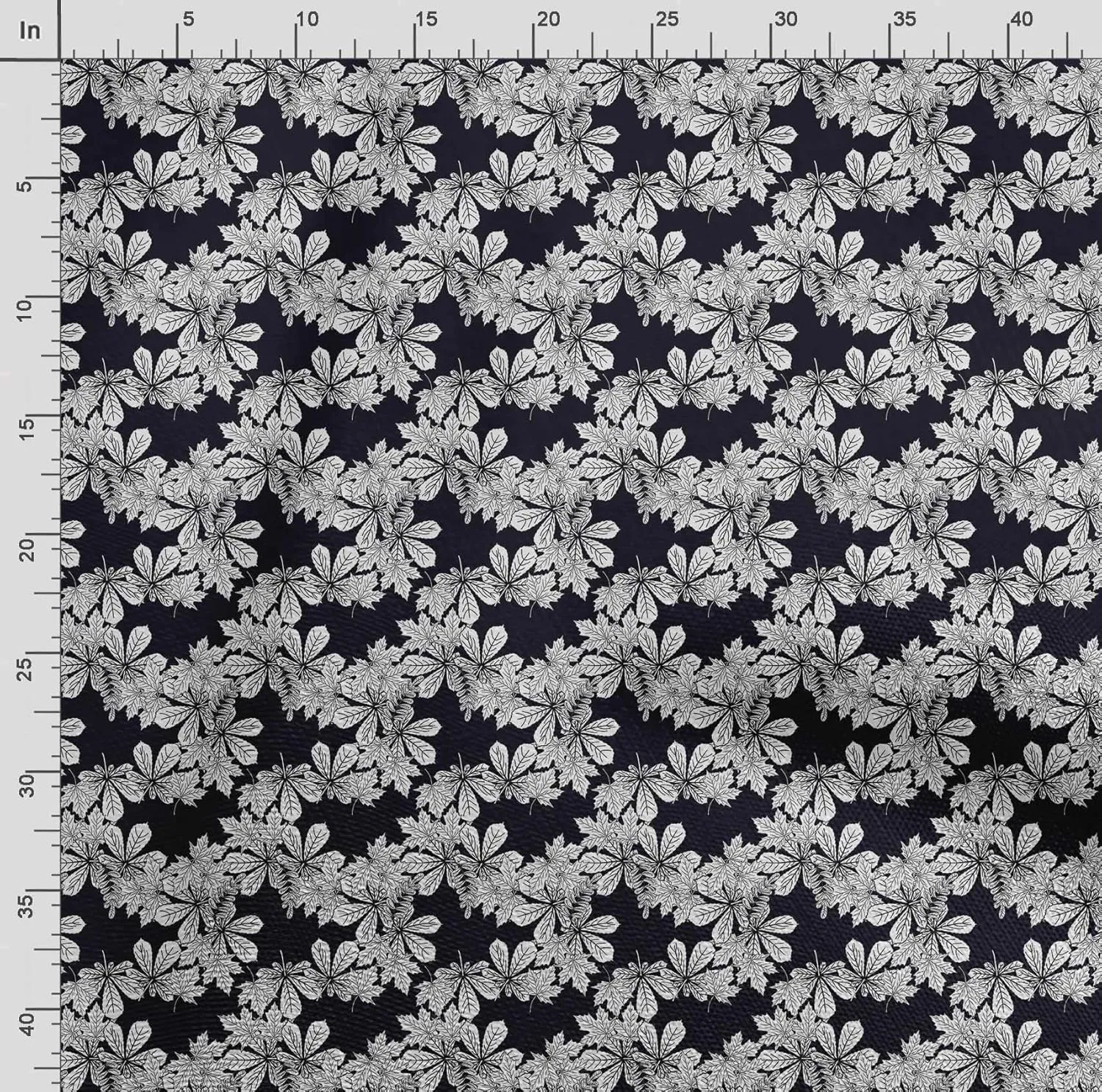 Soimoi Heavyweight Cotton Canvas Fabric Material - 56 Inch Wide, Blue - Leaves Print, Ideal for Making Durable Tote Bags, Backpacks, Jackets, Upholstery, Cushions, Outdoor Furniture Covers, 1 Yard