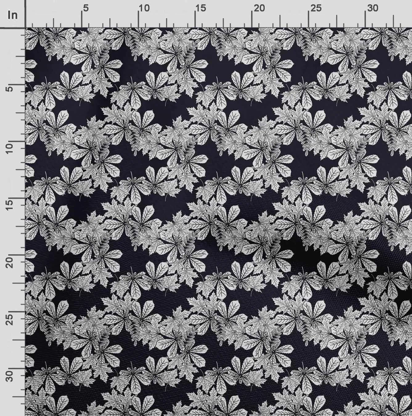 Soimoi Heavyweight Cotton Canvas Fabric Material - 56 Inch Wide, Blue - Leaves Print, Ideal for Making Durable Tote Bags, Backpacks, Jackets, Upholstery, Cushions, Outdoor Furniture Covers, 1 Yard