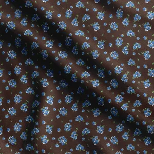 Soimoi Heavyweight Cotton Canvas Fabric Material - 56 Inch Wide, Brown - Floral Print, Ideal for Making Durable Tote Bags, Backpacks, Jackets, Upholstery, Cushions, Outdoor Furniture Covers, 1 Yard