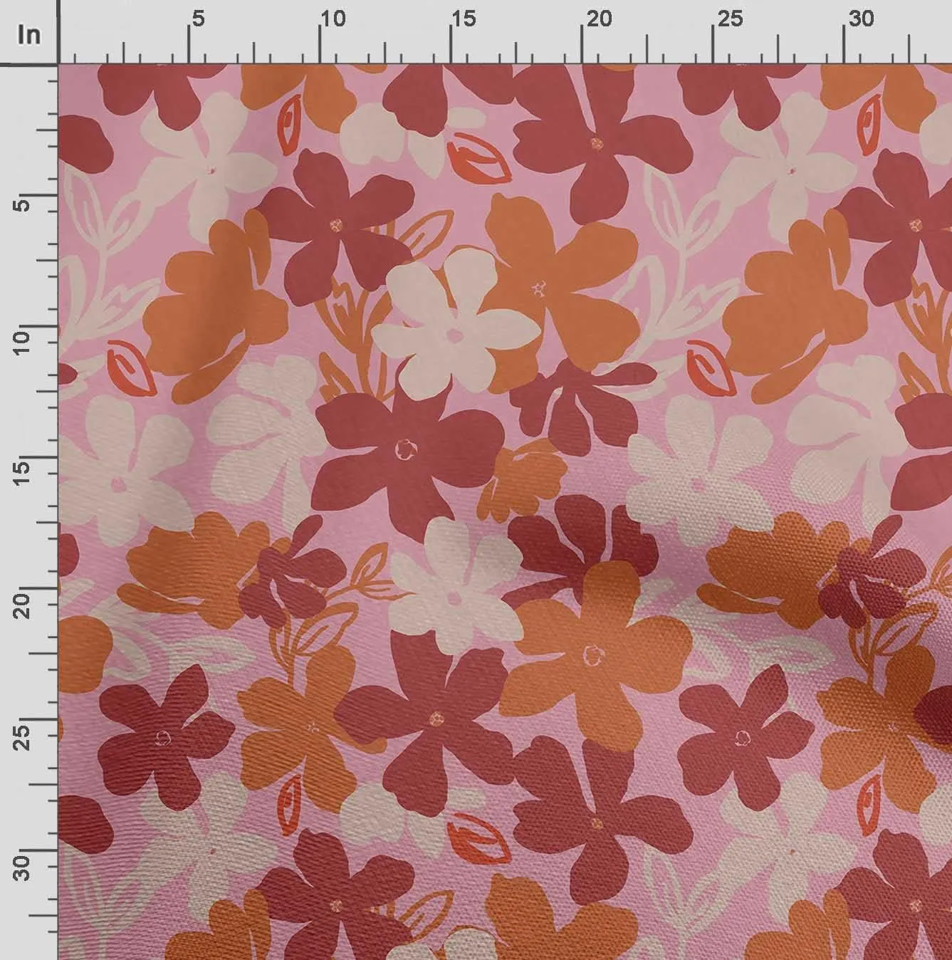Soimoi Heavyweight Cotton Canvas Fabric Material - 56 Inch Wide, Pink - Floral Print, Ideal for Making Durable Tote Bags, Backpacks, Jackets, Upholstery, Cushions, Outdoor Furniture Covers, 1 Yard