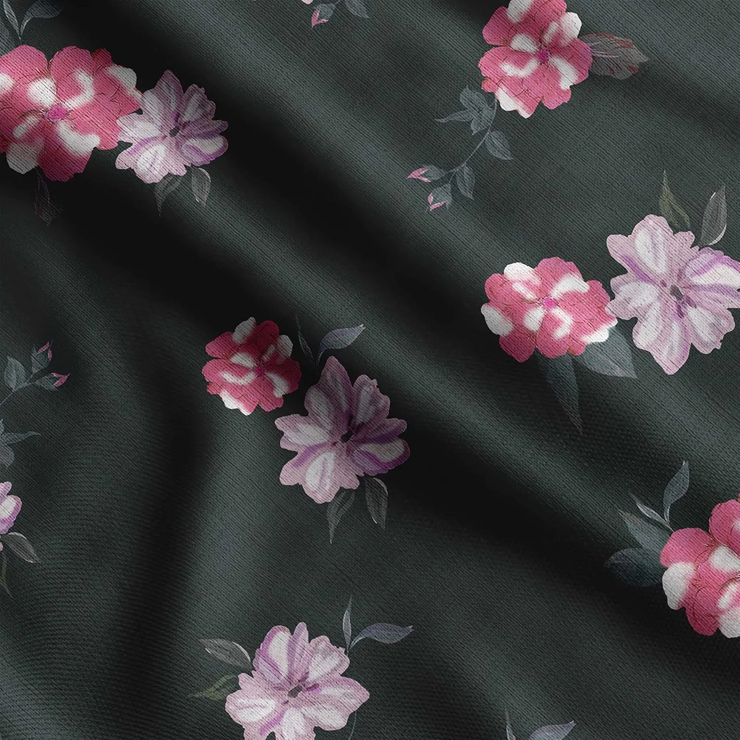 Soimoi Heavyweight Cotton Canvas Fabric Material - 56 Inch Wide, Pink - Floral Print, Ideal for Making Durable Tote Bags, Backpacks, Jackets, Upholstery, Cushions, Outdoor Furniture Covers, 1 Yard