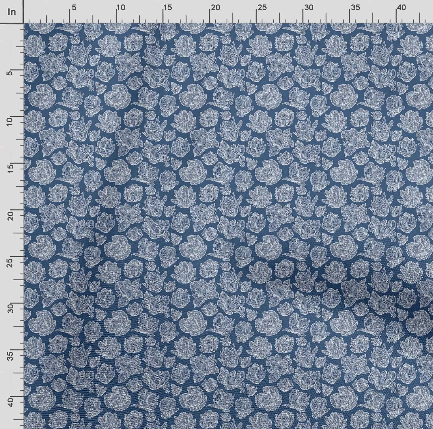 Soimoi Heavyweight Cotton Canvas Fabric Material - 56 Inch Wide, White - Floral Print, Ideal for Making Durable Tote Bags, Backpacks, Jackets, Upholstery, Cushions, Outdoor Furniture Covers, 1 Yard