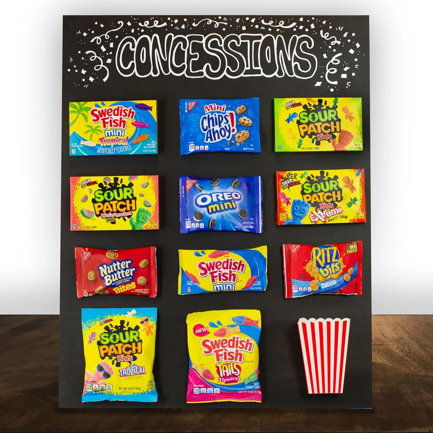 SOUR PATCH KIDS and SWEDISH FISH Soft & Chewy Candy Variety Pack, Bulk Candy, Mothers Day Candy, 15 Boxes