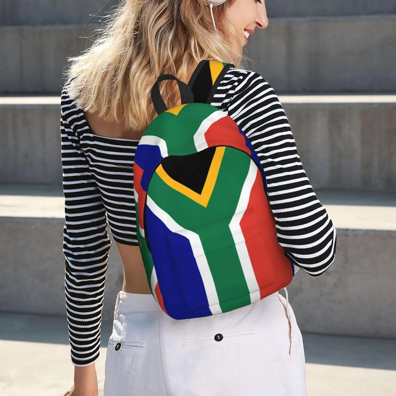South African flag print Large Laptop Backpack for Women, Work Business Backpacks College Bookbag for School