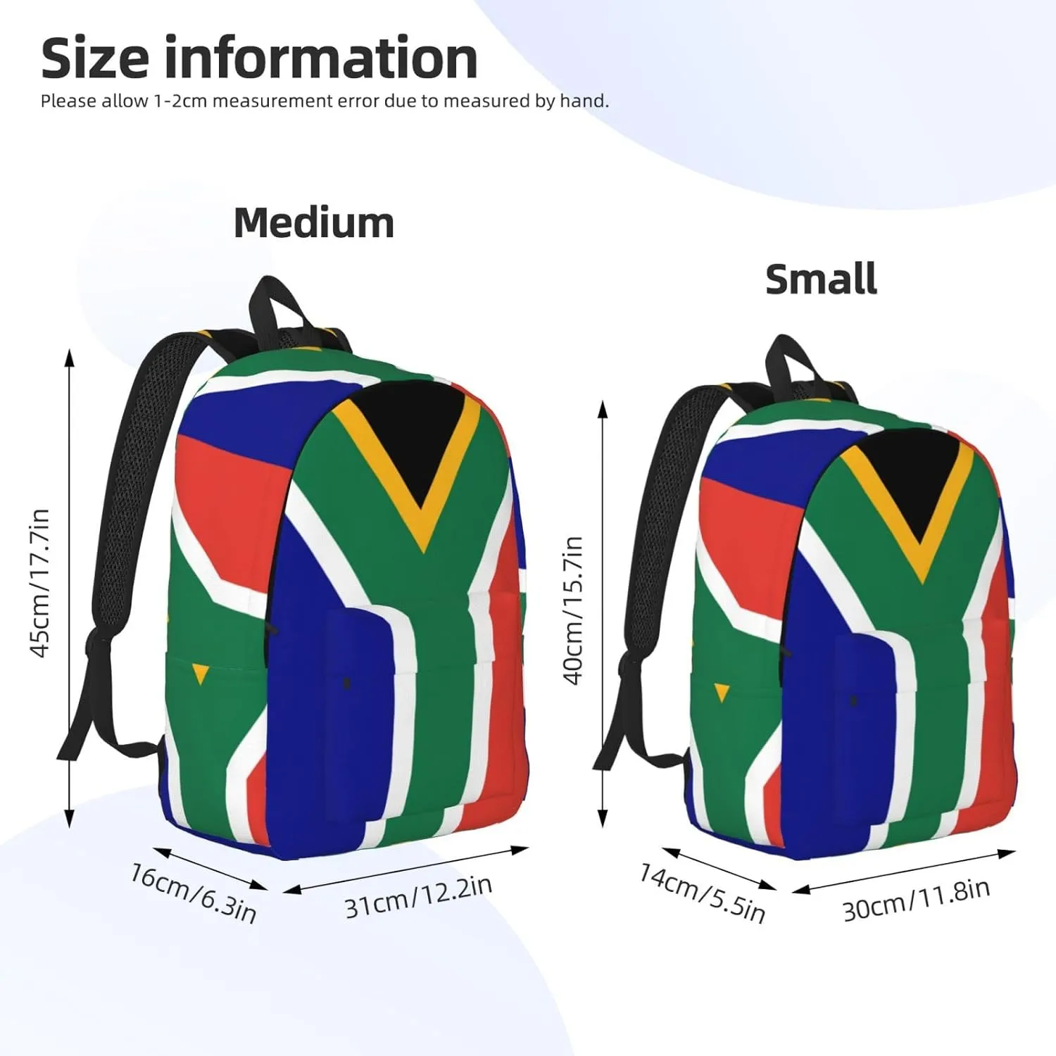 South African flag print Large Laptop Backpack for Women, Work Business Backpacks College Bookbag for School