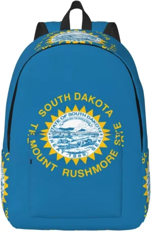 South Dakota Flag print Large Laptop Backpack for Women, Work Business Backpacks College Bookbag for School