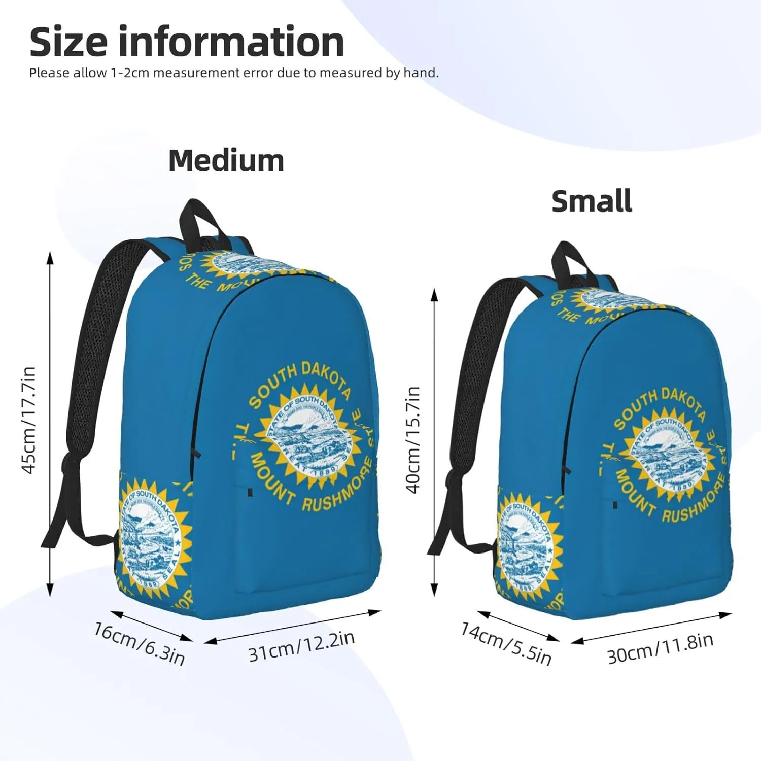 South Dakota Flag print Large Laptop Backpack for Women, Work Business Backpacks College Bookbag for School