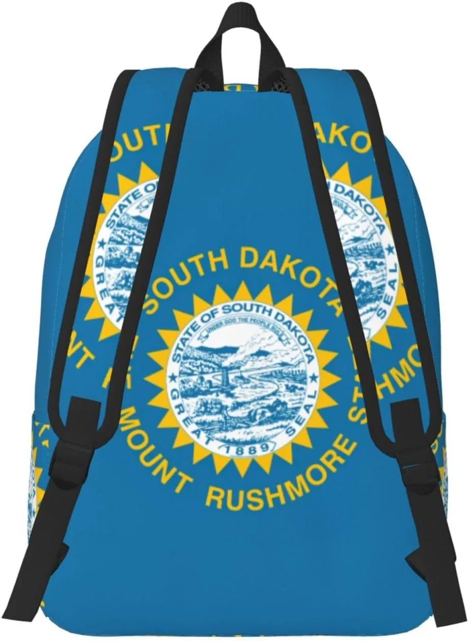 South Dakota Flag print Large Laptop Backpack for Women, Work Business Backpacks College Bookbag for School