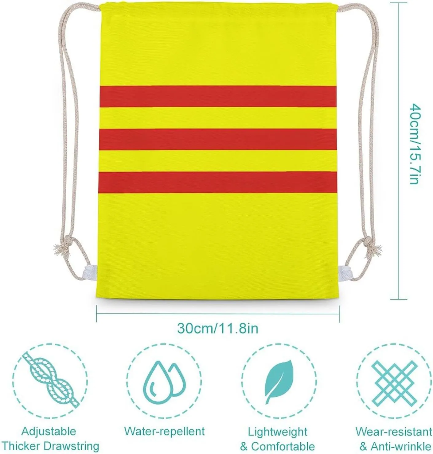 South Vietnam Flag Drawstring Backpack Travel String Shoulder Bag Canvas Sport Sackpack for Gym Shopping Yoga