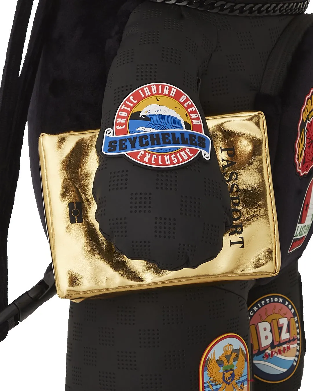 Sprayground Global Mogul Unlimited Miles Moneybear In Black