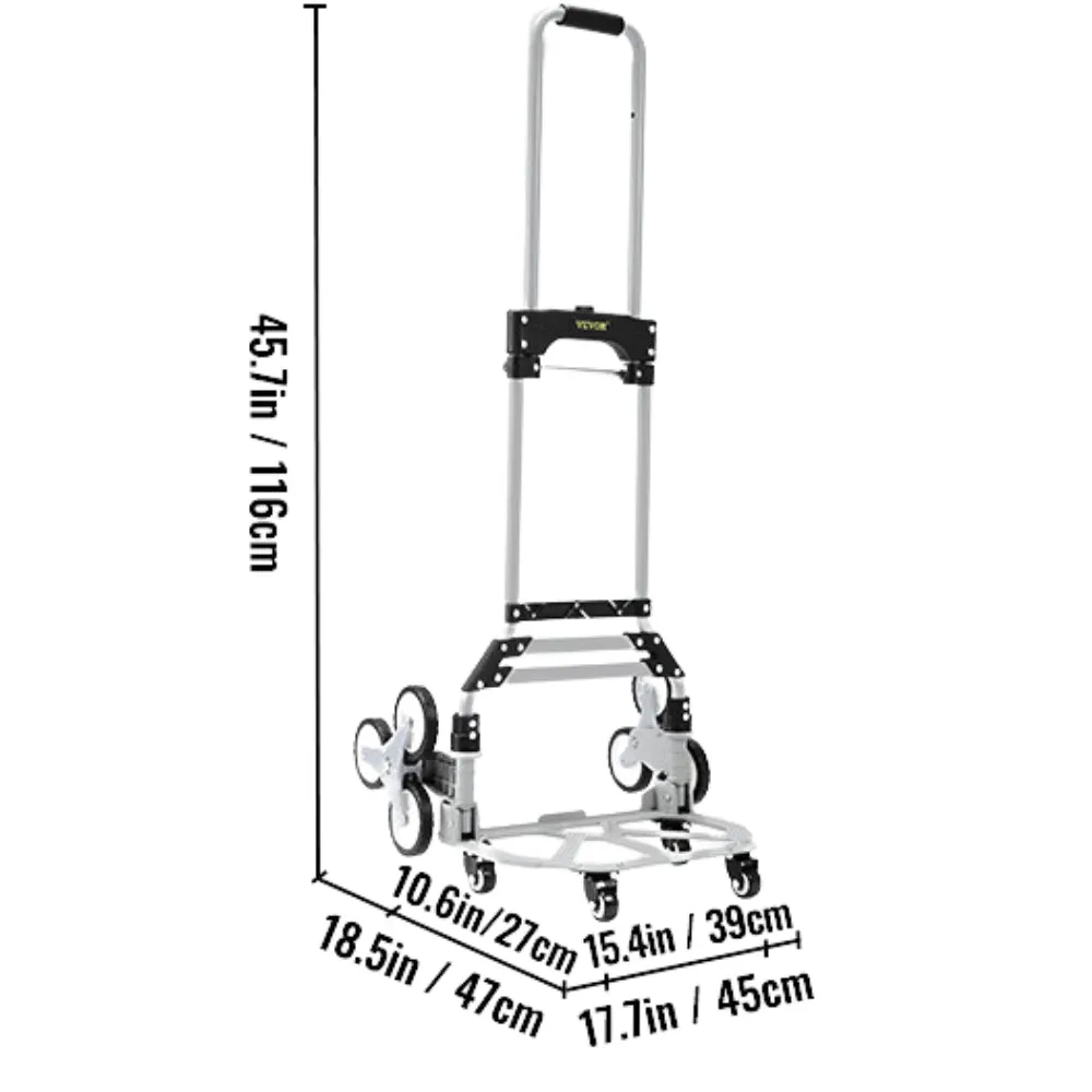 Stair Climbing Cart Folding Trolley Heavy Duty with Dual Handles Truck Frame