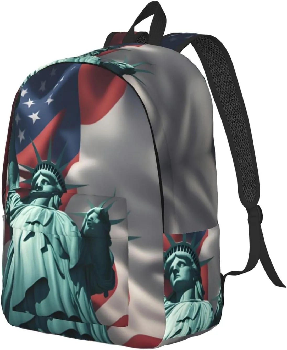 Statue of Liberty Flag print Large Laptop Backpack for Women, Work Business Backpacks College Bookbag for School