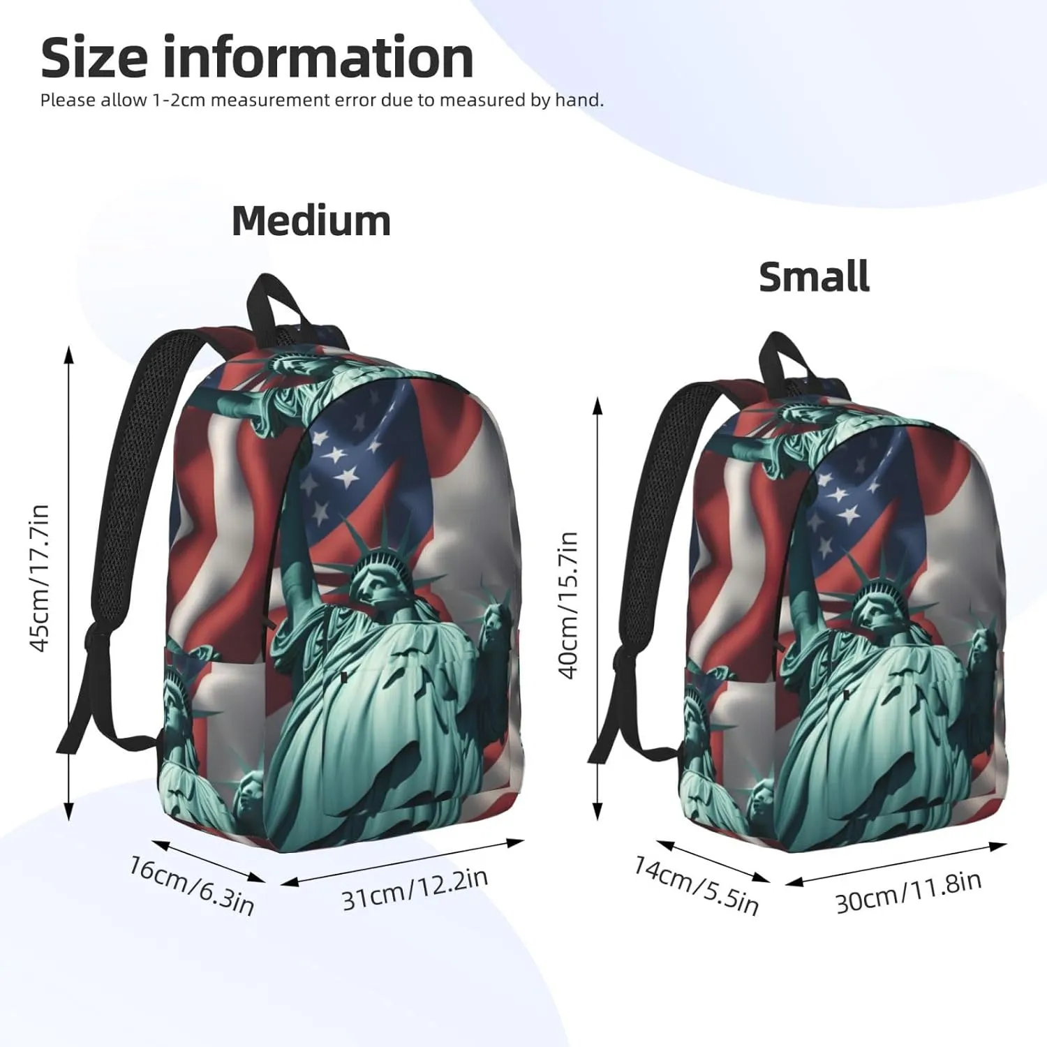Statue of Liberty Flag print Large Laptop Backpack for Women, Work Business Backpacks College Bookbag for School