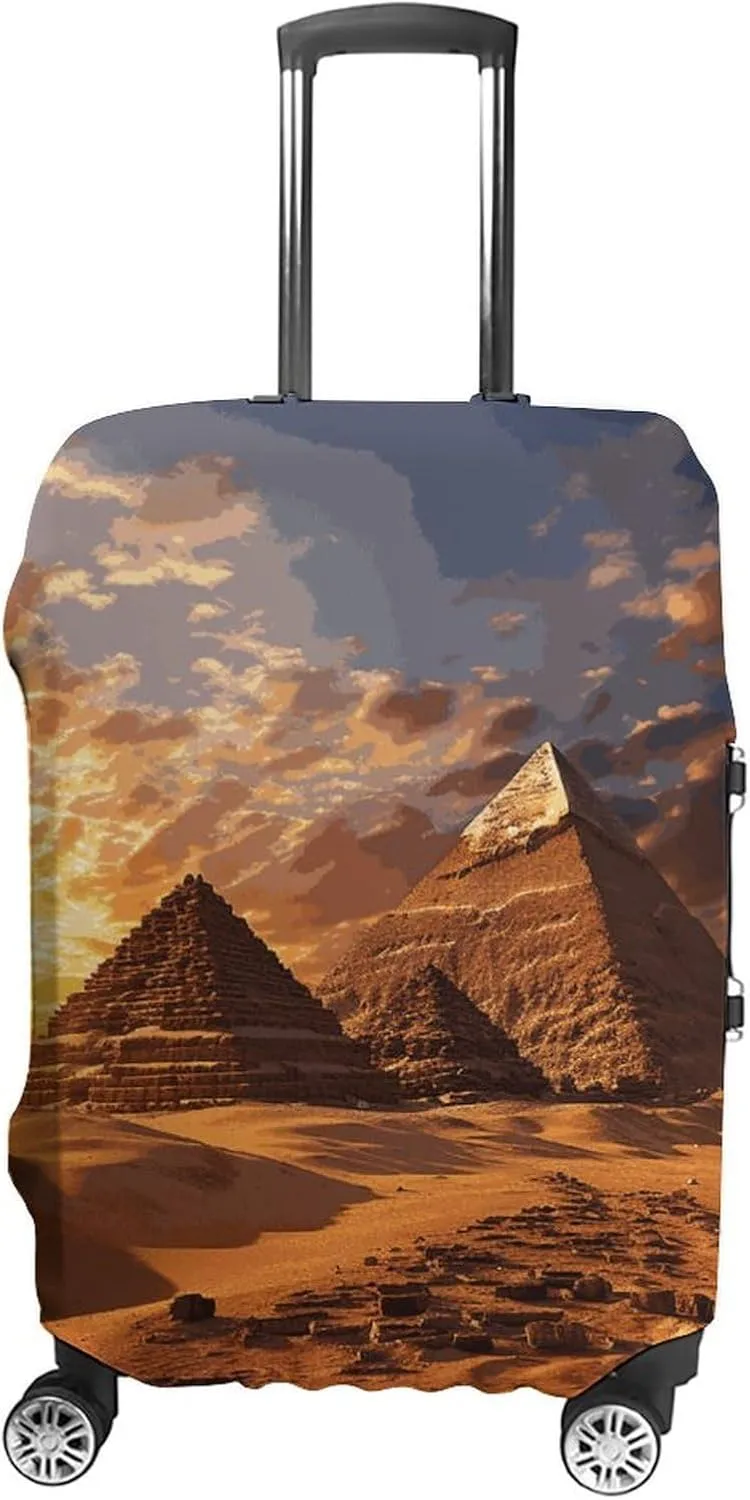Suitcase Covers for Luggage Egyptian Pyramids Fashion Luggage Cover Washable Protector Waterproof Suitcase Cover Anti-scratch Travel Suitcases Covers Case for 19-32 Inch Luggages L